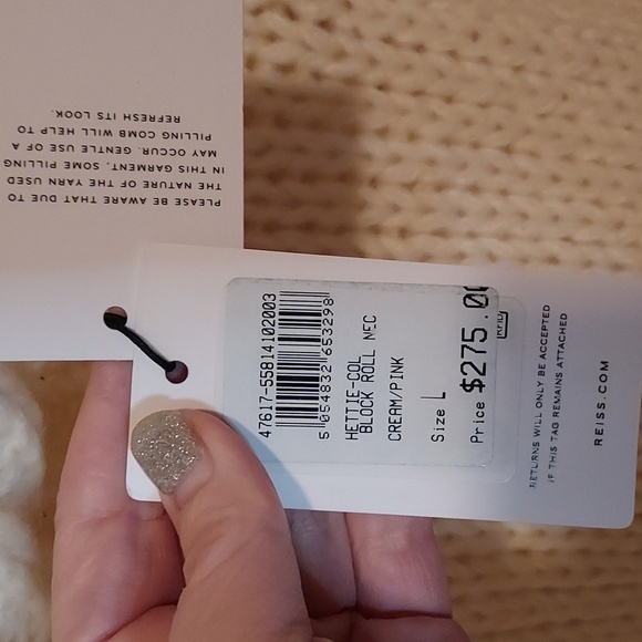 REISS Hettie Color Block Chunky Roll Neck Sweater - Picture 7 of 16